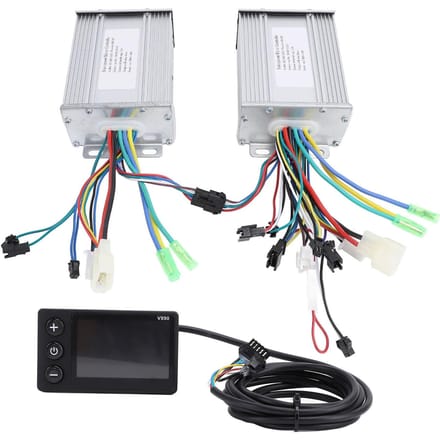 2 STUKS 36V 48V 60V 450W 23A Elektrische Fiets Controllers Aluminiumlegering Dubbele Aandrijving Borstelloze Motorcontroller met V890 LCD white