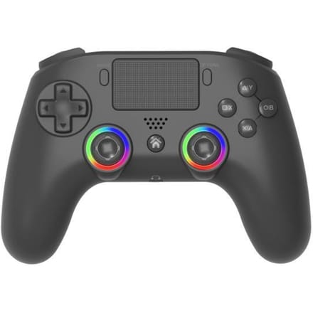 Subsonic Draadloze PS4 Controller - 10 uur Speeltijd - RGB Verlichting - Playstation 4 en PC - Zwart