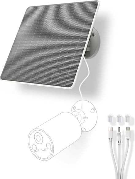 Zonnepaneel voor buitencamera met batterij en bewakingscamera