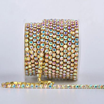 Strass lint 1 m glitter steentjes Crystal naaien knutselen versieren glitter