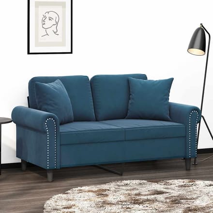 vidaXL - Sierkussens - 2 - st - 40x40 - cm - fluweel - blauw