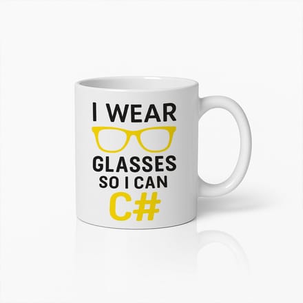 Ik Draag Bril Dus Ik Kan C# Mok 330ml – Grappig Cadeau voor Programmeurs, Coding Geek Beker