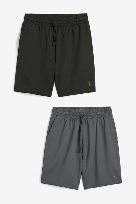 Next - Heren - Set van 2 loopback joggingshorts - Zwart