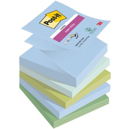 Post-it Super Sticky Z-notes Oasis | 90 vel | ft 76 x 76 mm | geassorteerde kleuren | pak van 5 blokken