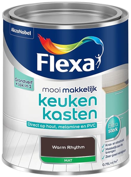 Flexa - Mooi Makkelijk Keukenkasten Mat - Warm Rhythm - Mengverf - 750 Ml