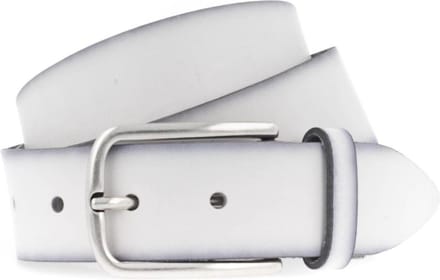 Vanzetti Leren Riem Denim Love 35mm Full Leather Belt W100 White Wit