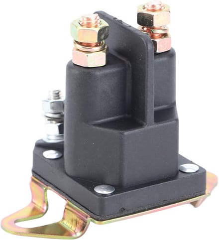 Universele 12V Startrelais Solenoïde 3-polig Zwart Metaal en Kunststof