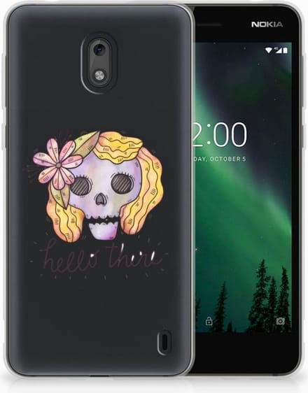 Silicone Back Case Nokia 2 Boho Skull