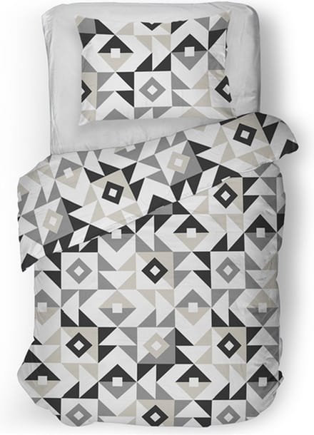 Snoozing Brit Dekbedovertrek - Eenpersoons - 140x200/220 cm - Grey