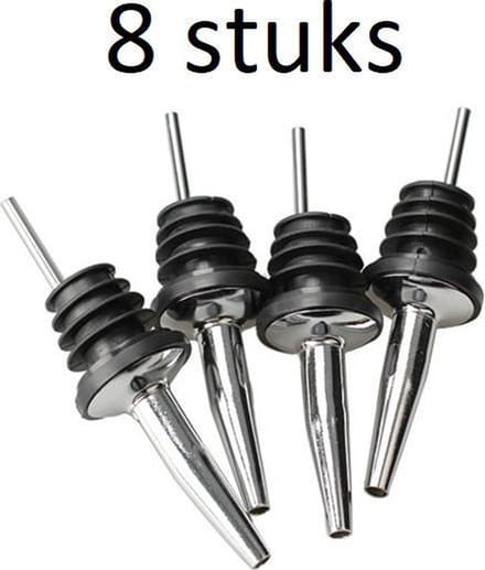 KELERINO. Schenktuiten RVS - Schenkdoppen - Cocktail - 8 stuks