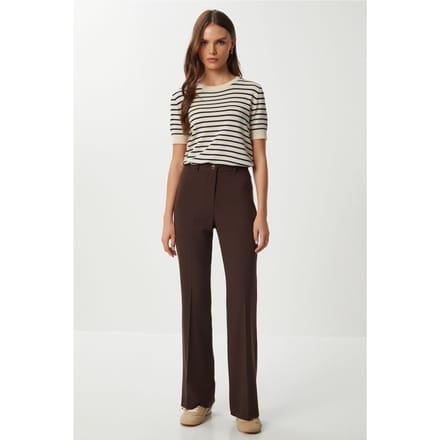 Hoge Taille Flare Broek met Rits