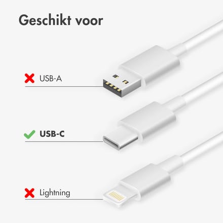 imoshion Kabel - USB-C naar USB-C kabel - 0,5 meter - Snellader 60W