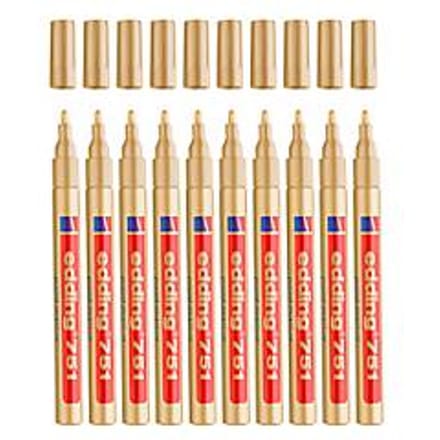 Permanente markeerstift Edding 751 Gouden 10 Stuks