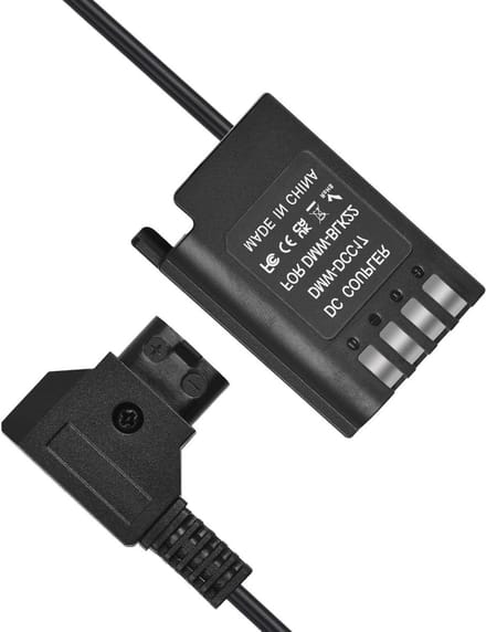 Dummy Batterij - Voedingsadapter - Langere Opnames - Met D-Tap - 1 Meter - Zwart