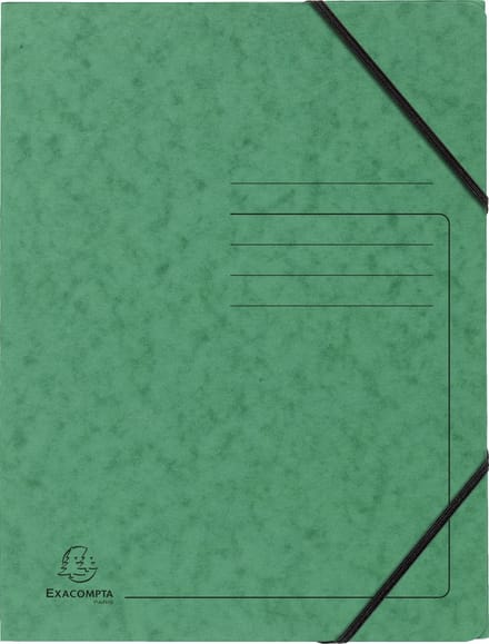 Exacompta 25x Bedrukte Elastomappen zonder klep - glanskarton 355g/m2 - A4 - Groen - 555413E
