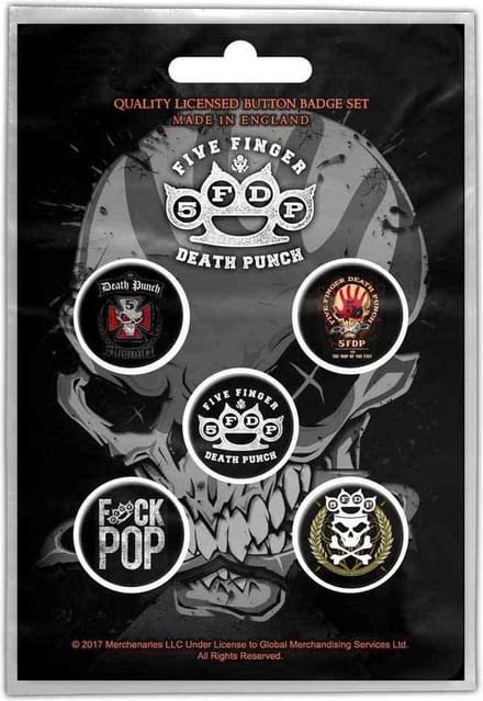 Five Finger Death Punch - Logos Badge/button - Set van 5 - Multicolours