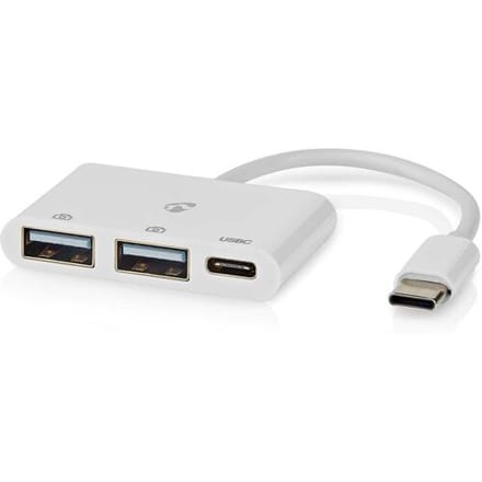 Nedis USB-Hub - 1x USB-C - 1x USB-C / 2x USB 2.0 A Female - 3 poort(en) - USB Gevoed