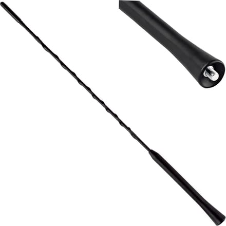 AMiO FM/AM Auto Antenne Mini Universeel met 5mm Adapter Zwart (40 cm)