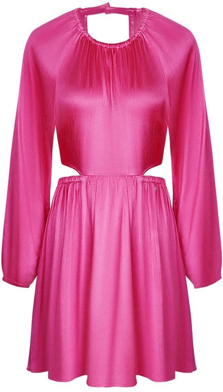 YWG - Polyester Vrouwen Mini Jurk Cut-Out Ontwerp - Roze - Maat M