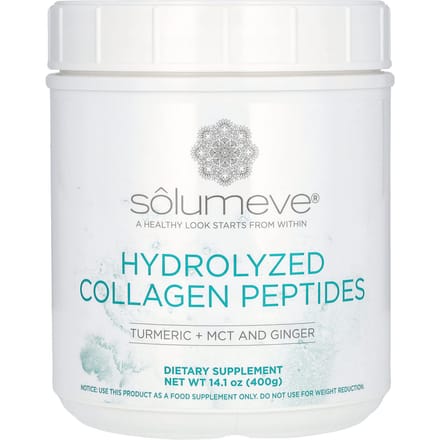 Solumeve, aux peptides de collagène hydrolysés, curcuma, MCT, gingembre, 400 g (14,1 onces)