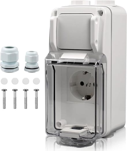 White-Label Buitenstopcontact - Buitenstopcontacten Waterdicht - Tuincontactdoos - Wit