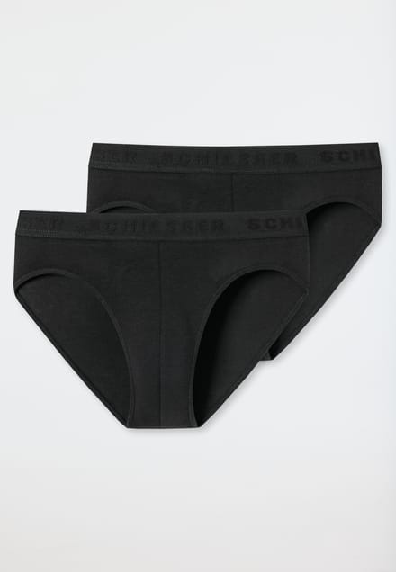 Slips, set van 2, met geweven elastische tailleband, zwart - 95/5 140