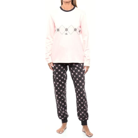 KLP2 Vrouwen Lange Mouwen Pluche Winterpyjama