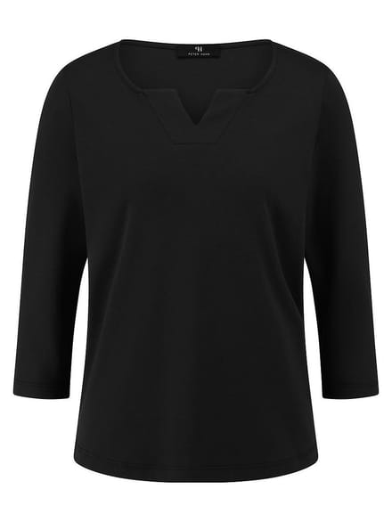 Shirt ronde hals Van Peter Hahn zwart