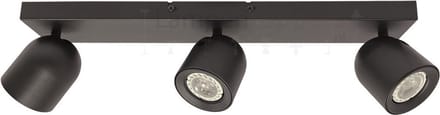 Solare Opbouwspot 3-lichts balk zwart - Modern - Freelight