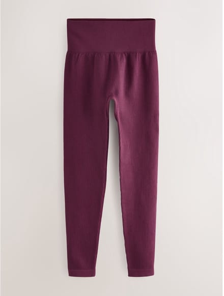 Next - Dames - Geribbelde, naadloze legging met hoge taille - Rood