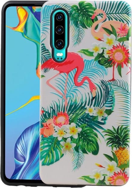 Flamingo Design Hardcase Backcover - Hoesje Geschikt voor Huawei P30