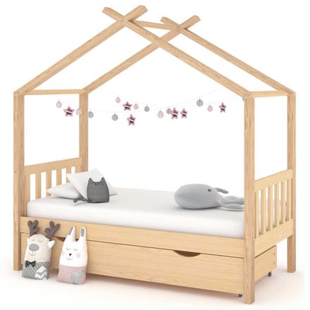 vidaXL - Kinderbedframe - met - lade - massief - grenenhout - 80x160 - cm