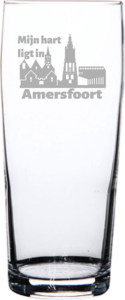 Gegraveerde bierfluitje 19cl Amersfoort
