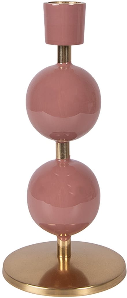 Clayre & Eef Kandelaar Ø 9x19 cm Roze Metaal