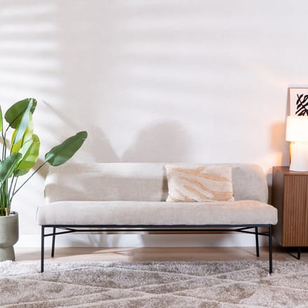 Bronx71® Eetkamerbank Momo chenille sand 155 cm - eettafelbank - eetbank