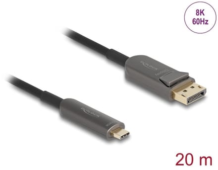 Delock Active Optical Cable USB Type-C™ to DisplayPort 8K 60 Hz 40 Gbps 20 m