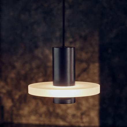 FRANDSEN hanglamp Flake, matzwart, Ø 19 cm, stekker