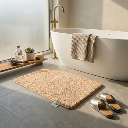FLOORDIREKT Badmat - Sky Soft - Douchemat - Anti-Slip - Beige - 60 x 100 cm