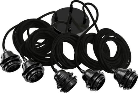 Lampfitting voor plafond - Zwart - 5 fittings