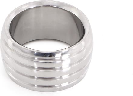 Kiotos - Luxe RVS Donut Cockring Fancy Met voelbare Groeven 35 mm