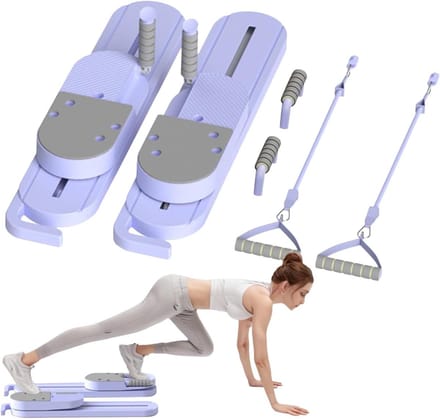 Pilatesbord Set - Buikspierapparaat Core - Rompkracht Training - Modulaire Opbouw - 75 cm - Paars