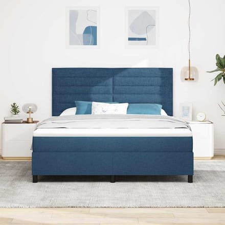 vidaXL - Boxspring - bed - met - matras - met - hoofdeinde - Blauw - 180 - x - 200 - cm - Stof