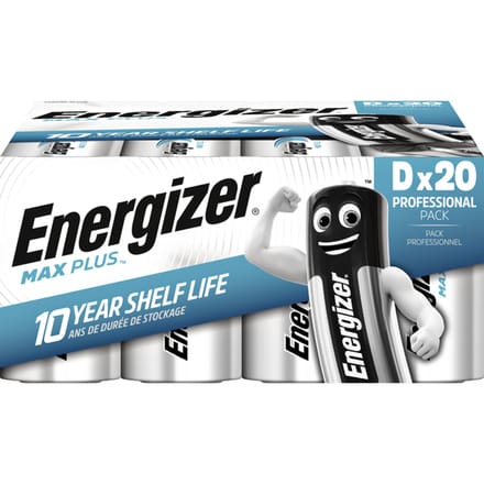Energizer Max Plus Industrial – D – 20 stuks