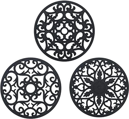 Set van 3 antislip onderzetters, flexibele siliconen hittebeschermers voor keuken en tafel