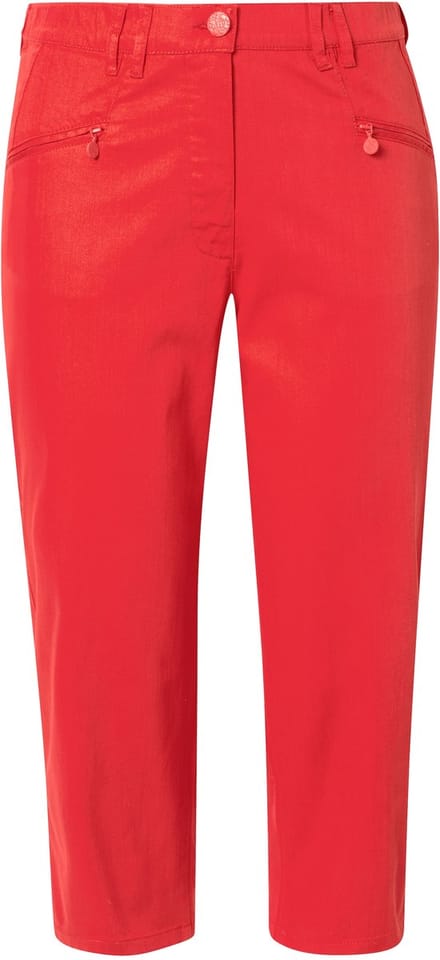 Ulla Popken - Dames - 7/8-jeans Mony elastische tailleband ritszakken - Koraal - Maat 50