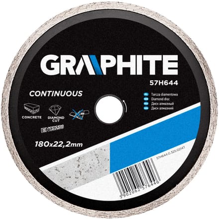 Graphite - Diamantschijf - 180mm - Vol Segment - Geschikt voor Keramiek