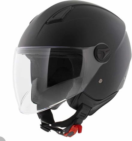 Vito Moda jethelm mat zwart Notte lang vizier M - scooterhelm snorfietshelm