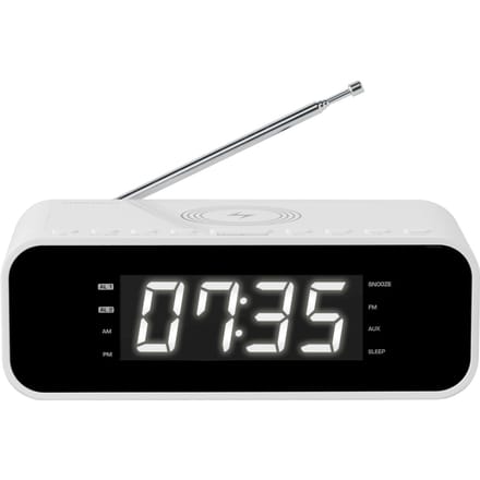 Thomson CR221I - Wekkerradio - Dubbel alarm - Inductie Telefoon oplader - Wit