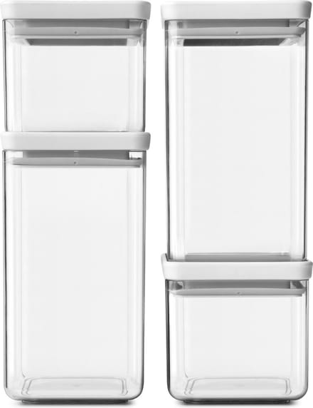 Brabantia Stapelbare Vierkante Bewaarbus (Set van 4)