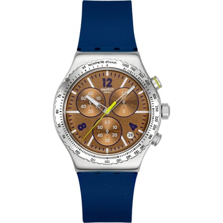 Swatch NEW IRONY CHRONO SIDEREAL GLOW Blauw Polshorloge, YVS534, Unisex, brown
